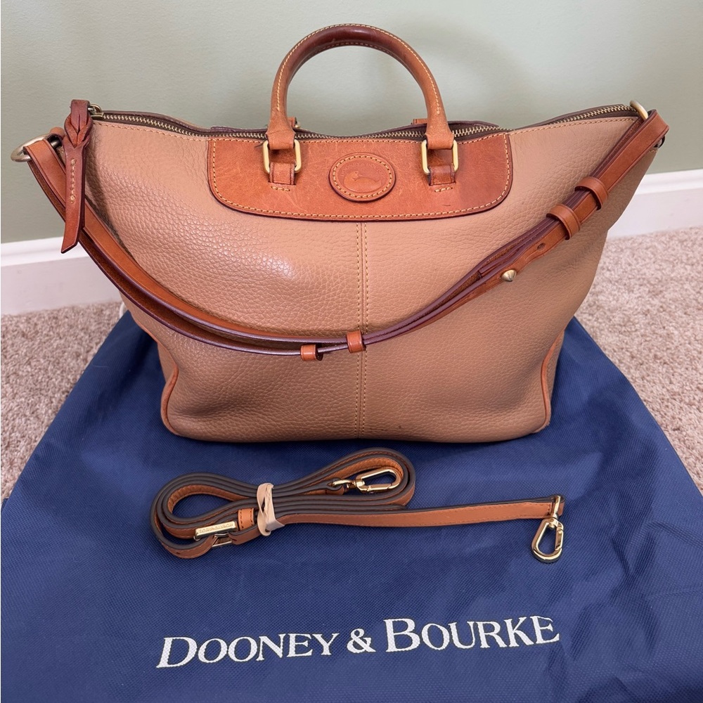 Dooney & Bourke brown leather hobo top handle bag